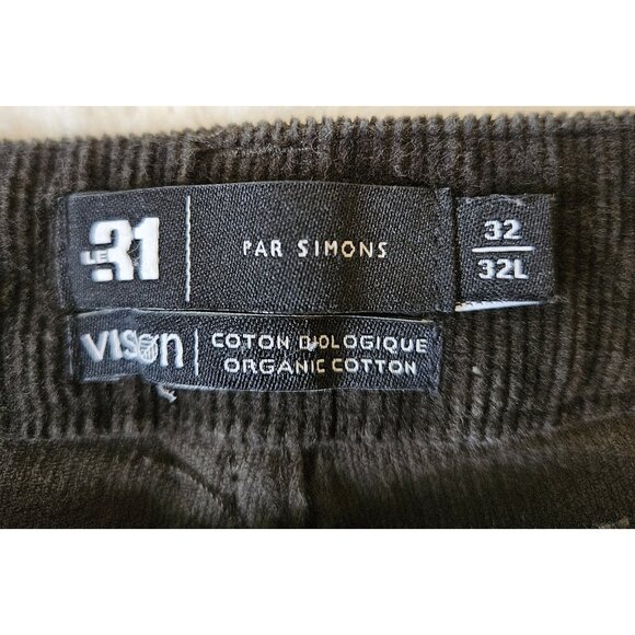 Le 31 Par Simons cordoroy Black Mens Cotton 32×32 - Picture 10 of 12